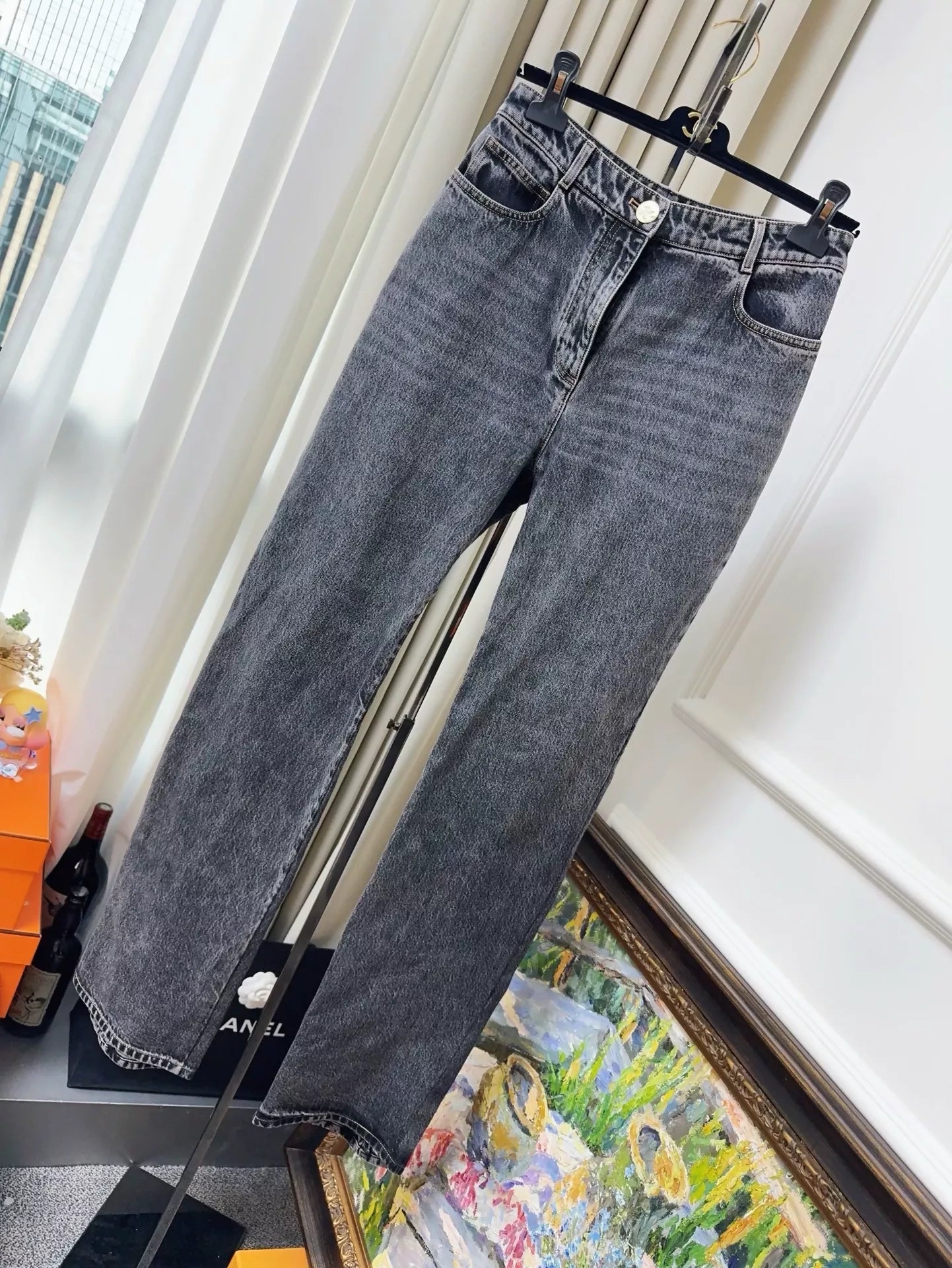 Chanel 23B vintage smoke grey jeans