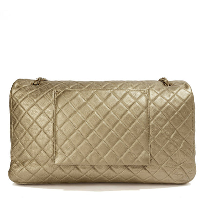 Chanel Metallic Gold XXL Airline Travel Flap Bag