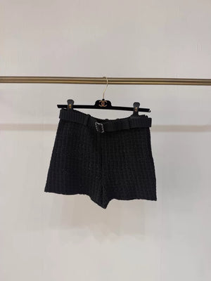 Chanel 25C belted black shorts