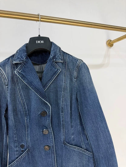 Dior classic bee-print denim fitted jacket