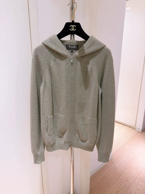 Loro Piana Classic Baby Cashmere Knit Hooded Cardigan