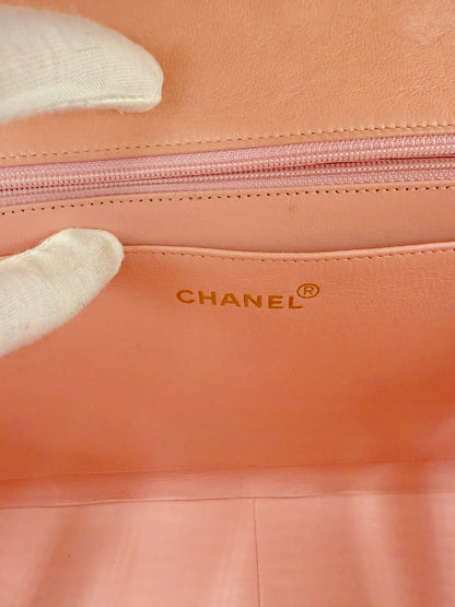 Chanel Vintage Maxi Flap Bag – Series 2 in Pink Lambskin with 24k Gold Hardware