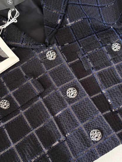 Chanel 24S Dark Blue Sequined jacket
