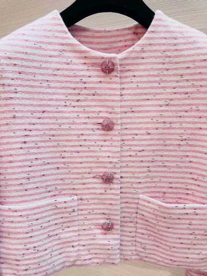 Chanel 24C pink striped jacket