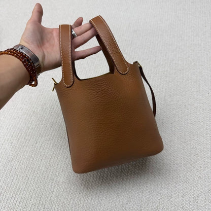 Hermès picotin 18 gold-brown gold leather gold hardware
