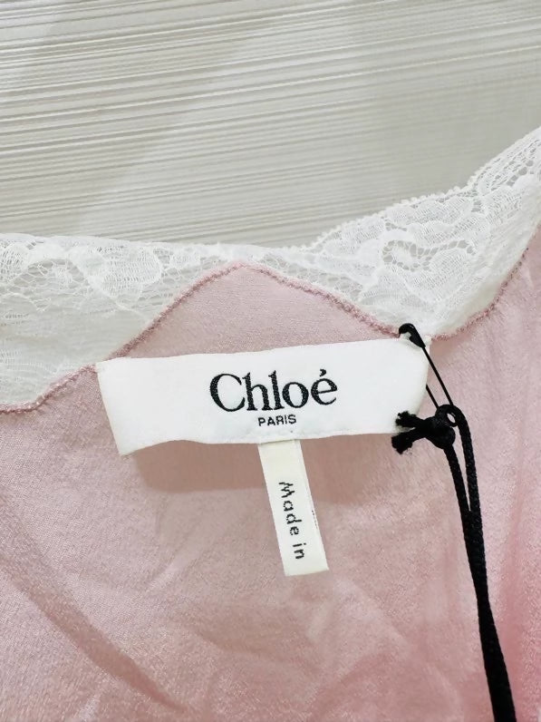 Chloe 26 Early Autumn Lilac Pink Lace Silk Camisole