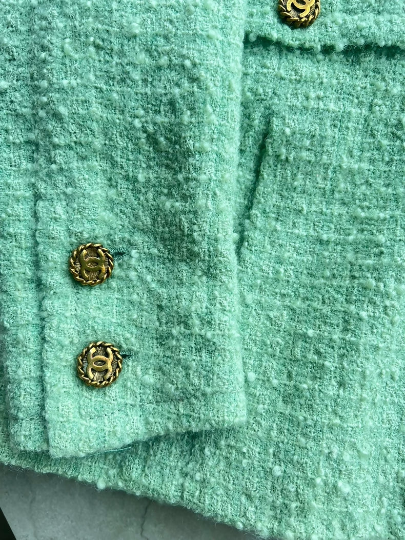 Chanel haute couture green jacket from the 80s and 90s