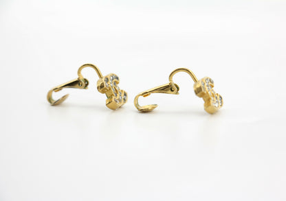 Chanel Vintage 71-80 Rhinestone & Gold-Plated Large CC Clip-on Earrings