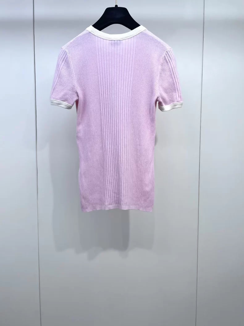 Chanel 25M pink knit top