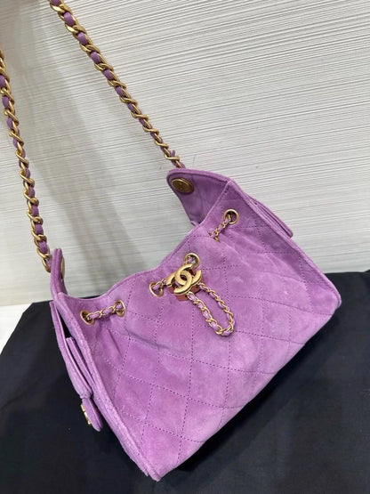 Chanel 25 bag mini purple suede