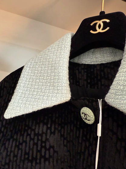 Chanel 22B blue-black velvet jacket