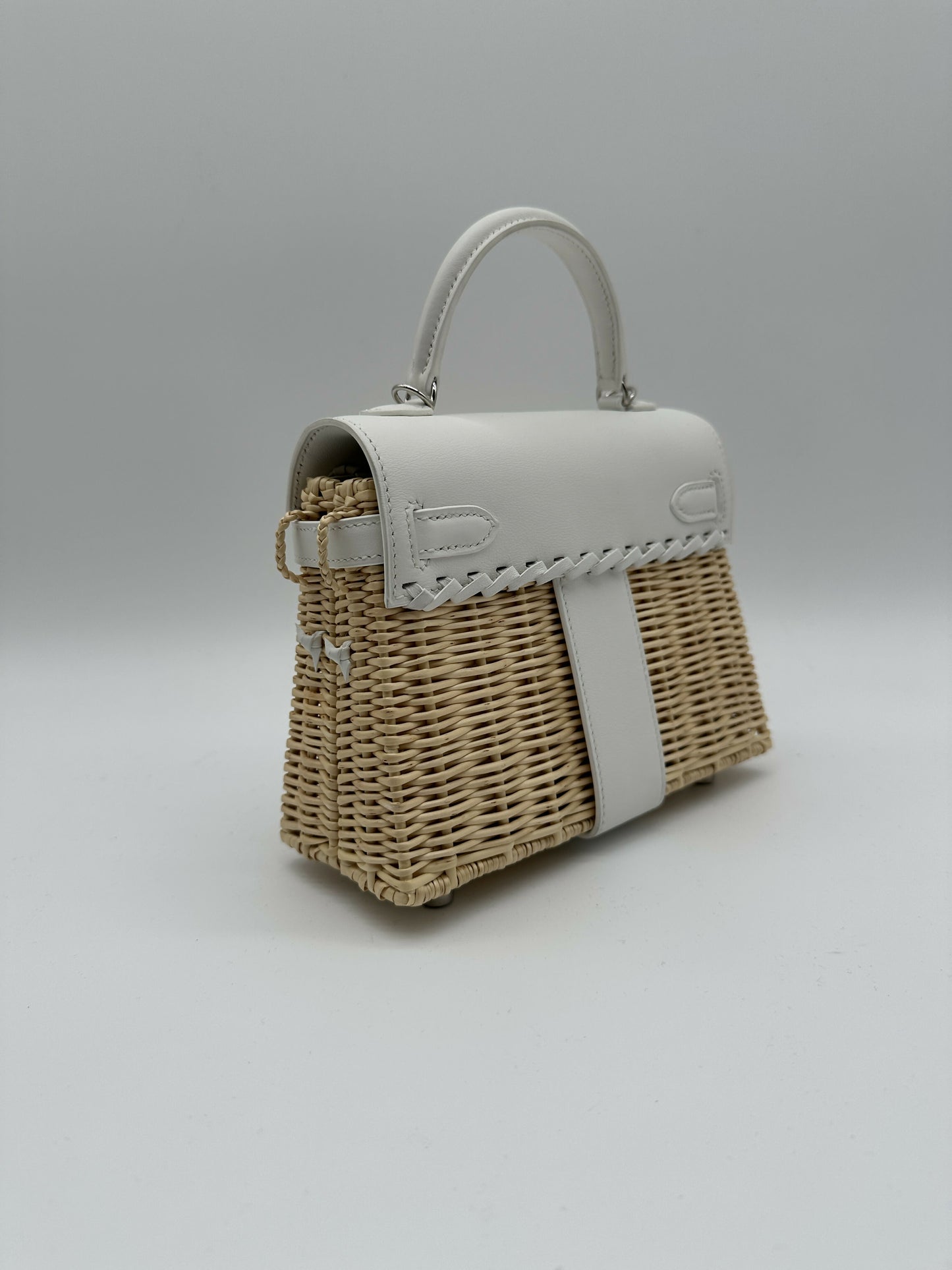 Hermès Kelly 20 Picnic Blanc Swift & Osier PHW B 2024