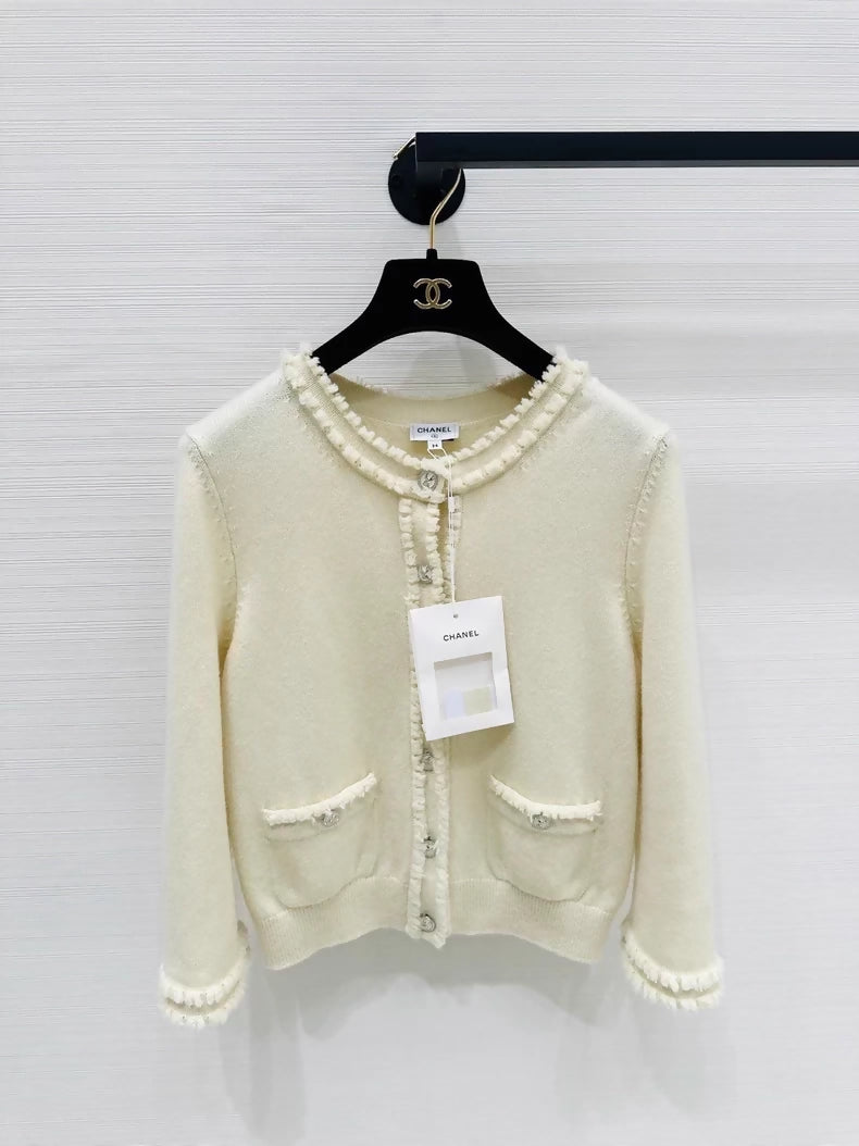 Chanel 25S pale yellow knit cardigan