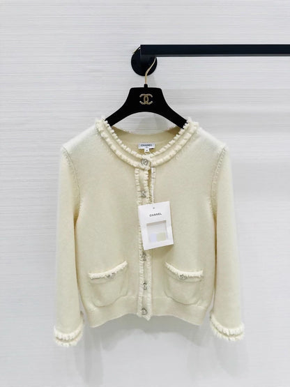 Chanel 25S pale yellow knit cardigan