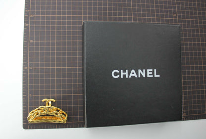 Chanel Vintage 98P Gold-plated Chain CC Logo Hair Clip