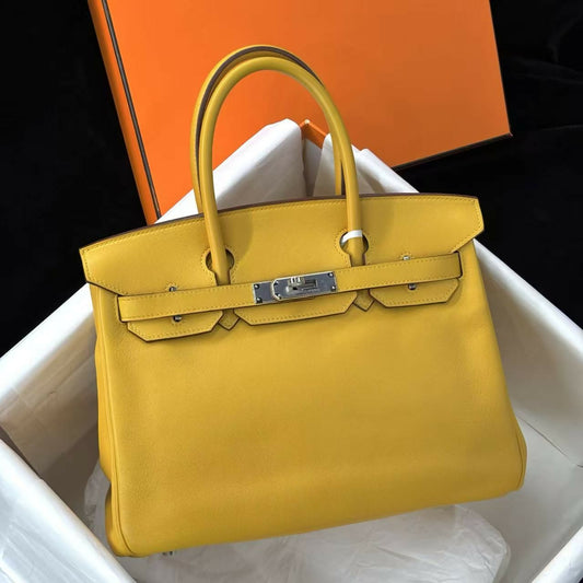 Hermès Birkin 30 Ambre Evercolor with Palladium Hardware