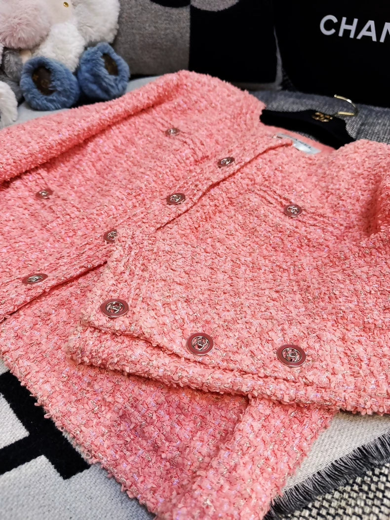 Chanel 20P Orange Pink Woven Jacket