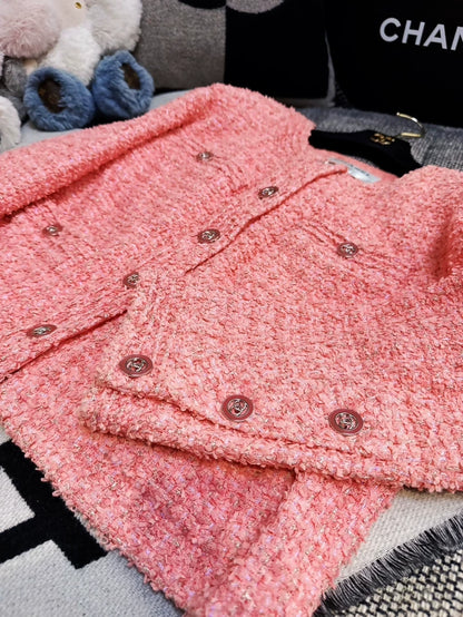 Chanel 20P Orange Pink Woven Jacket