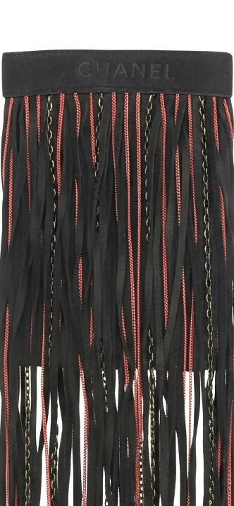 Rare Chanel 14A Paris Dallas Fingerless Fringe Chain Statement Gloves