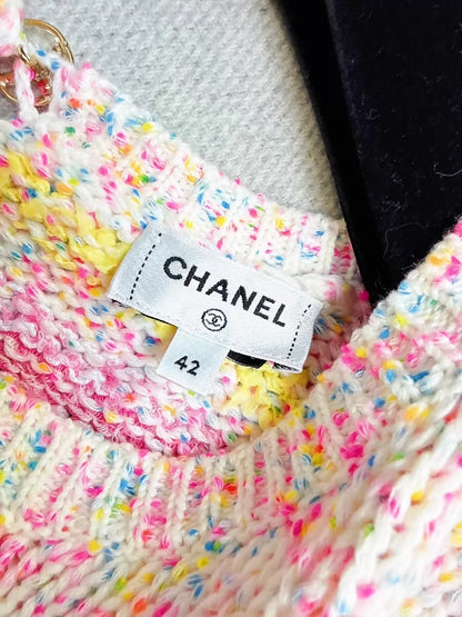 Chanel 24C Pink Heart Knit Top