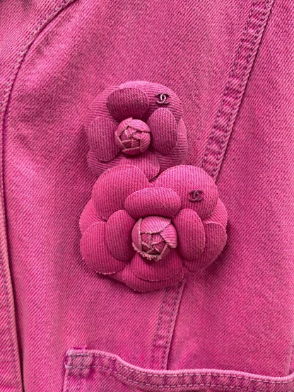 Chanel 21R fuchsia denim jacket