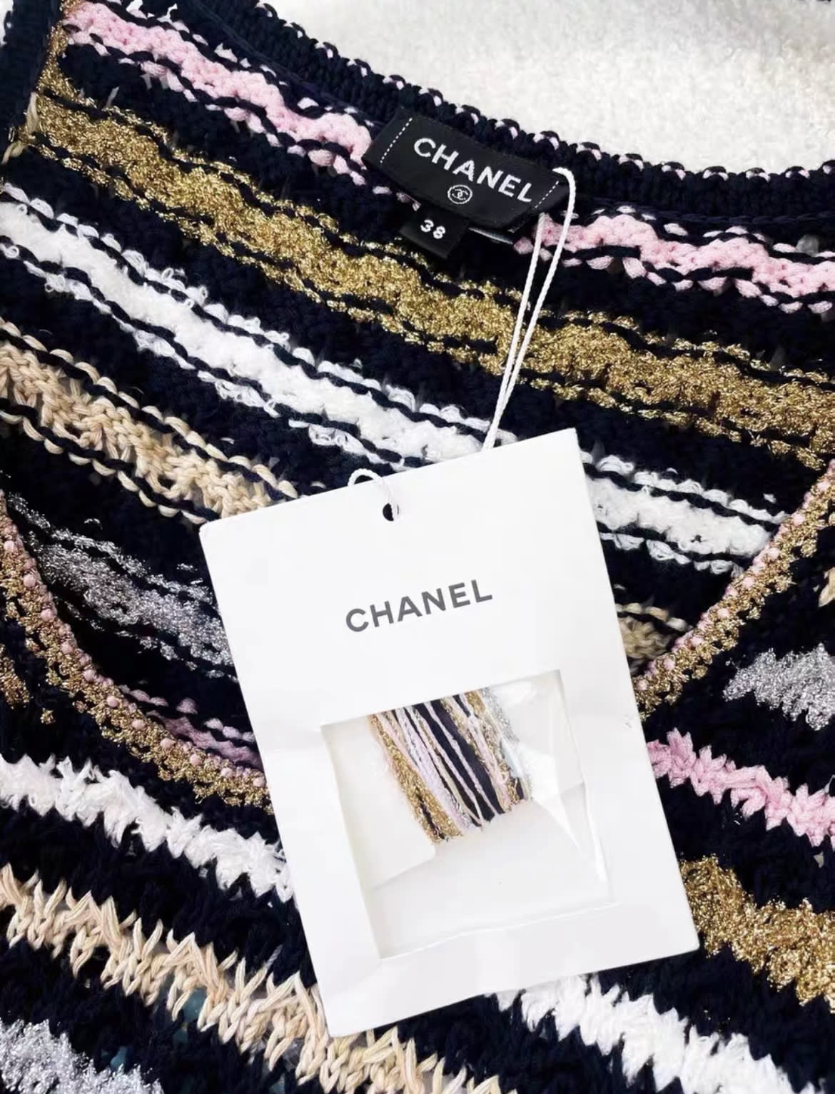 Chanel 24SS multicolore striped top size 38FR