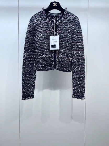 Chanel 24B black tweed cardigan