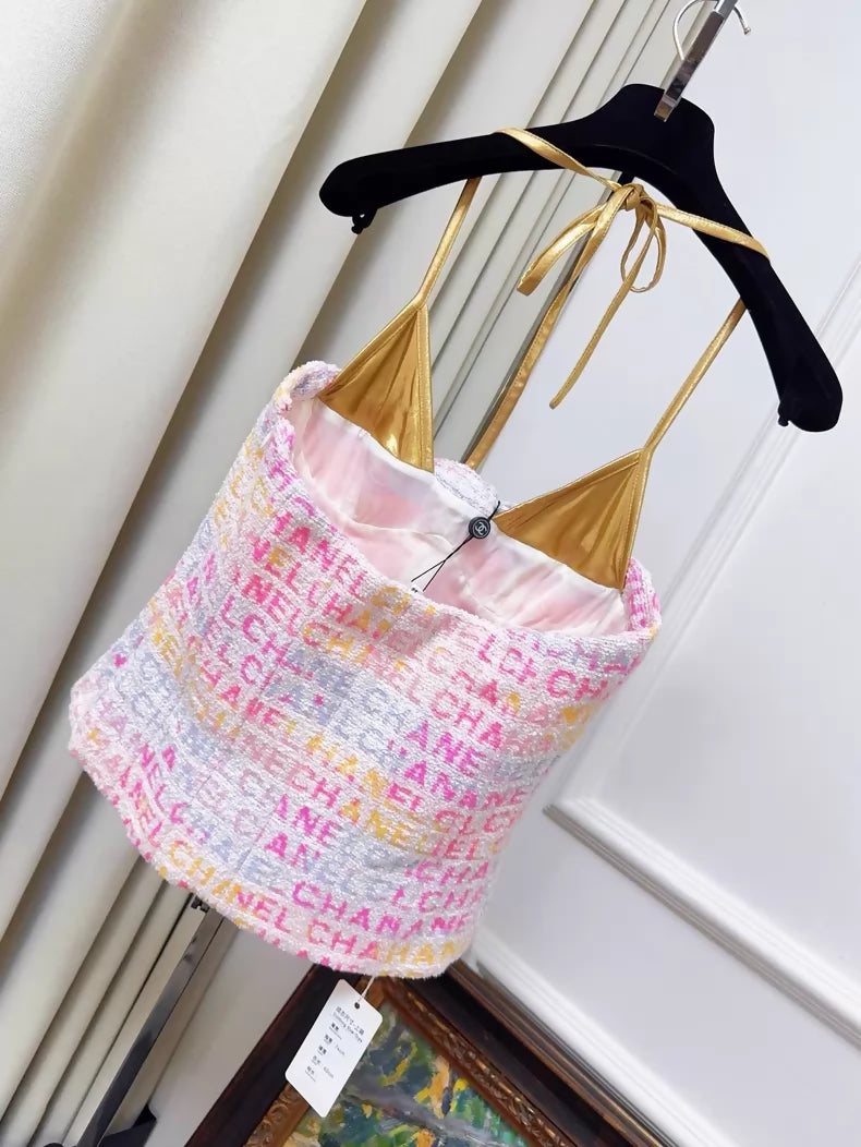 Chanel 24c pink gold multicolour top