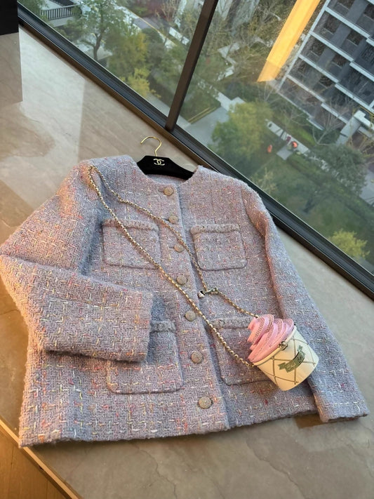 Chanel 25B purple tweed jacket!