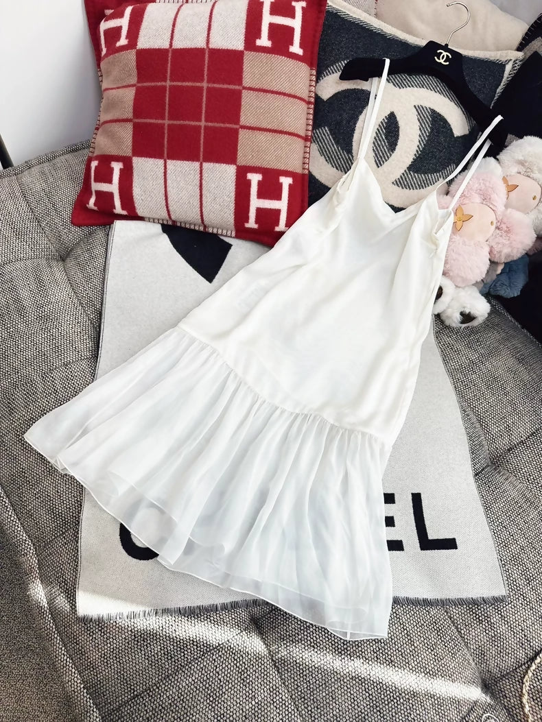 Chanel 25S white silk dress
