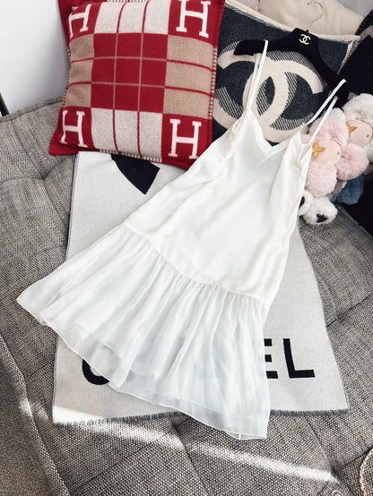 Chanel 25S white silk dress