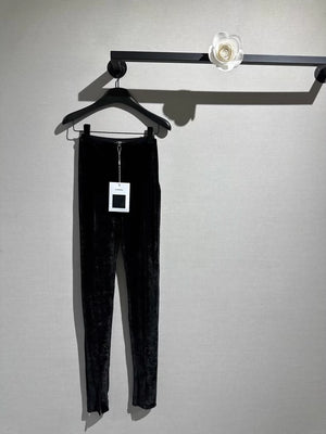 Chanel black velvet trousers