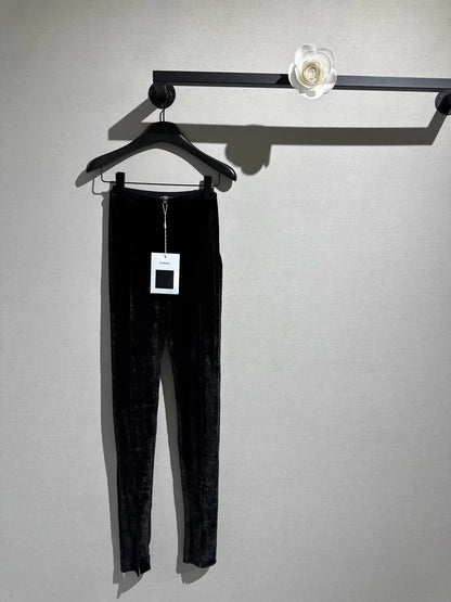 Chanel black velvet trousers