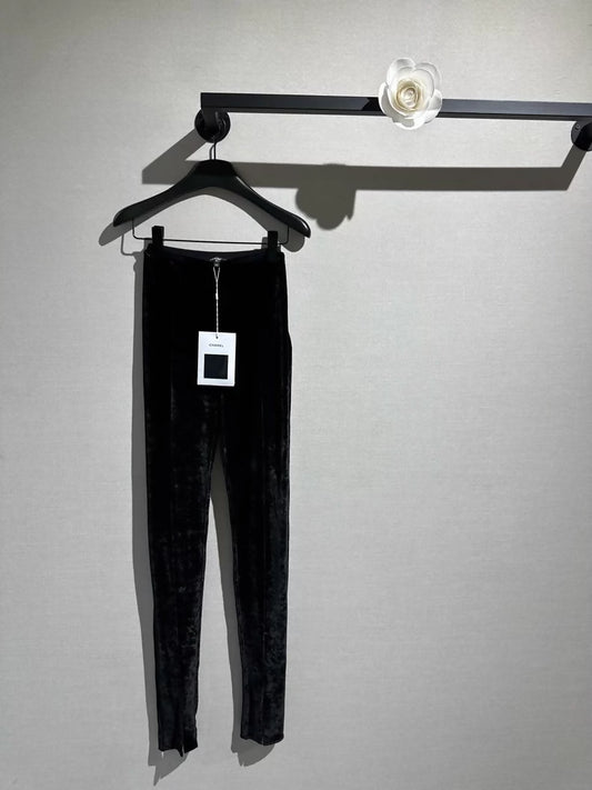 Chanel black velvet trousers