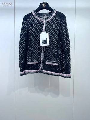 Chanel 25s black mesh jacket
