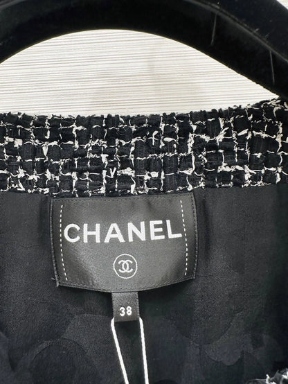 Chanel 24B black and white tweed jacket