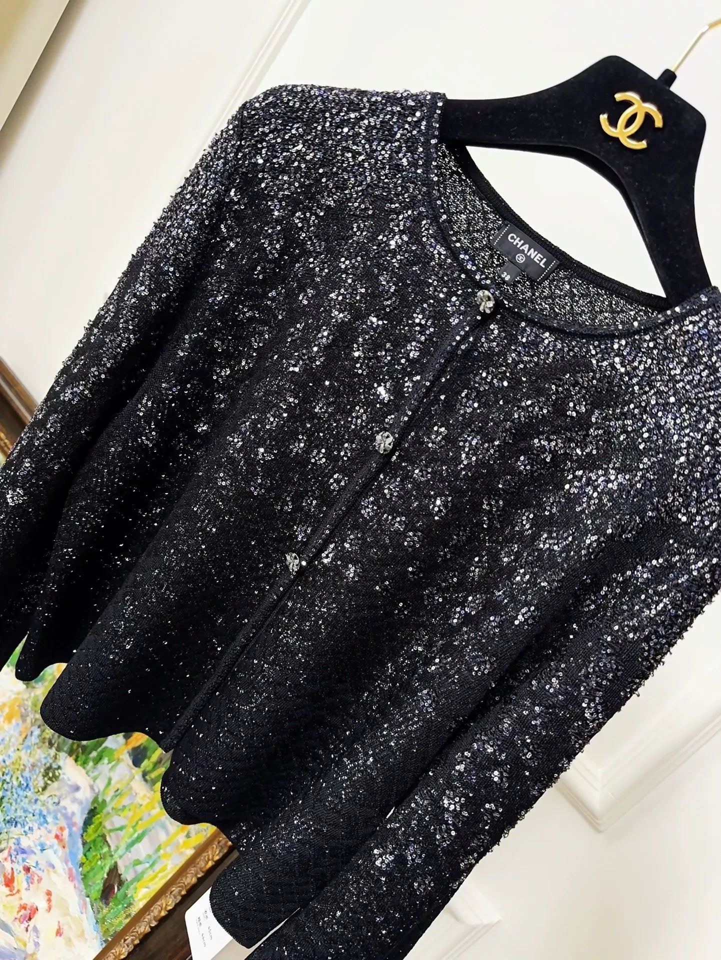 Chanel 25P black cardigan
