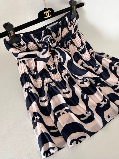 Chanel 21P all-over double C print skirt