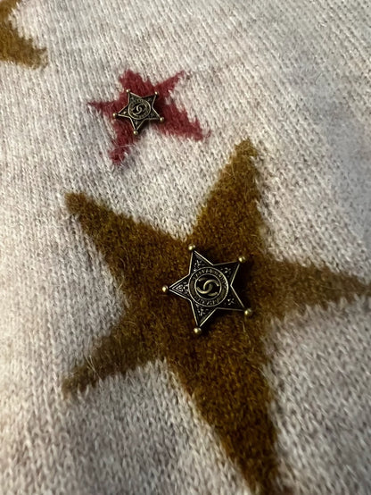 Chanel 2014 star ecru sweater