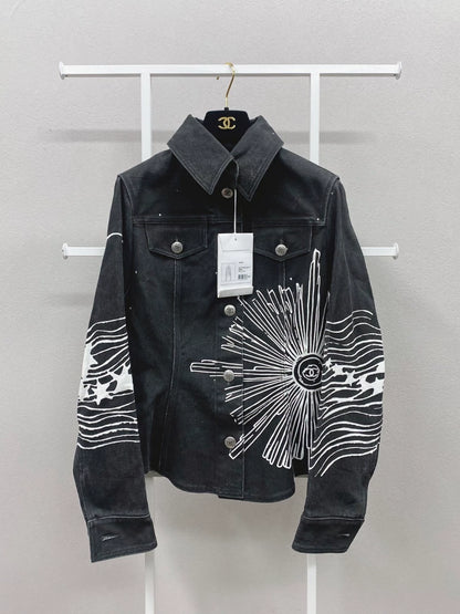 Chanel 22C black denim jacket