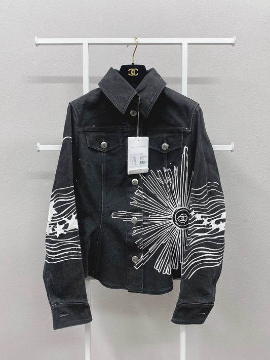 Chanel 22C black denim jacket