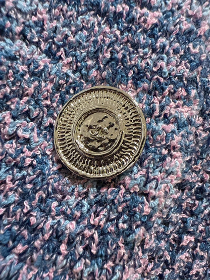 Chanel Vine Purple Four-Pocket Knit Cardigan