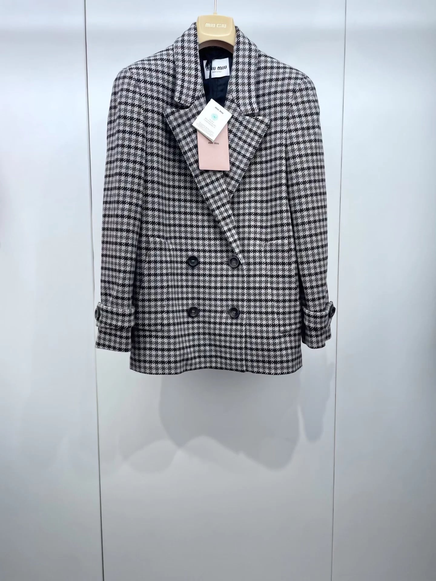MIU MIU  wool plaid suit jacket