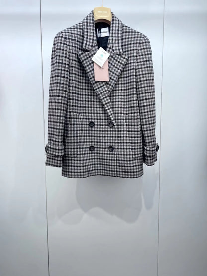 MIU MIU  wool plaid suit jacket