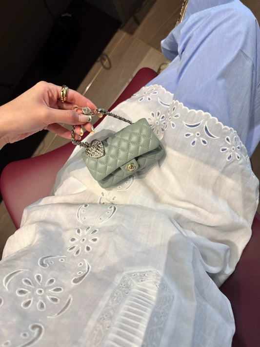 Chanel 25A mini CF bag in blue-green