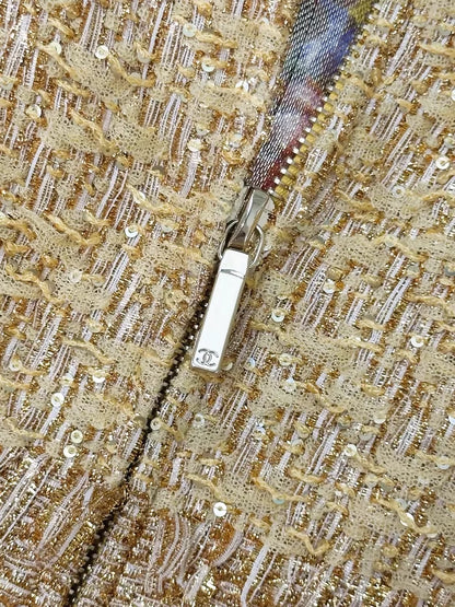 Chanel 15C gold tweed jacket dress