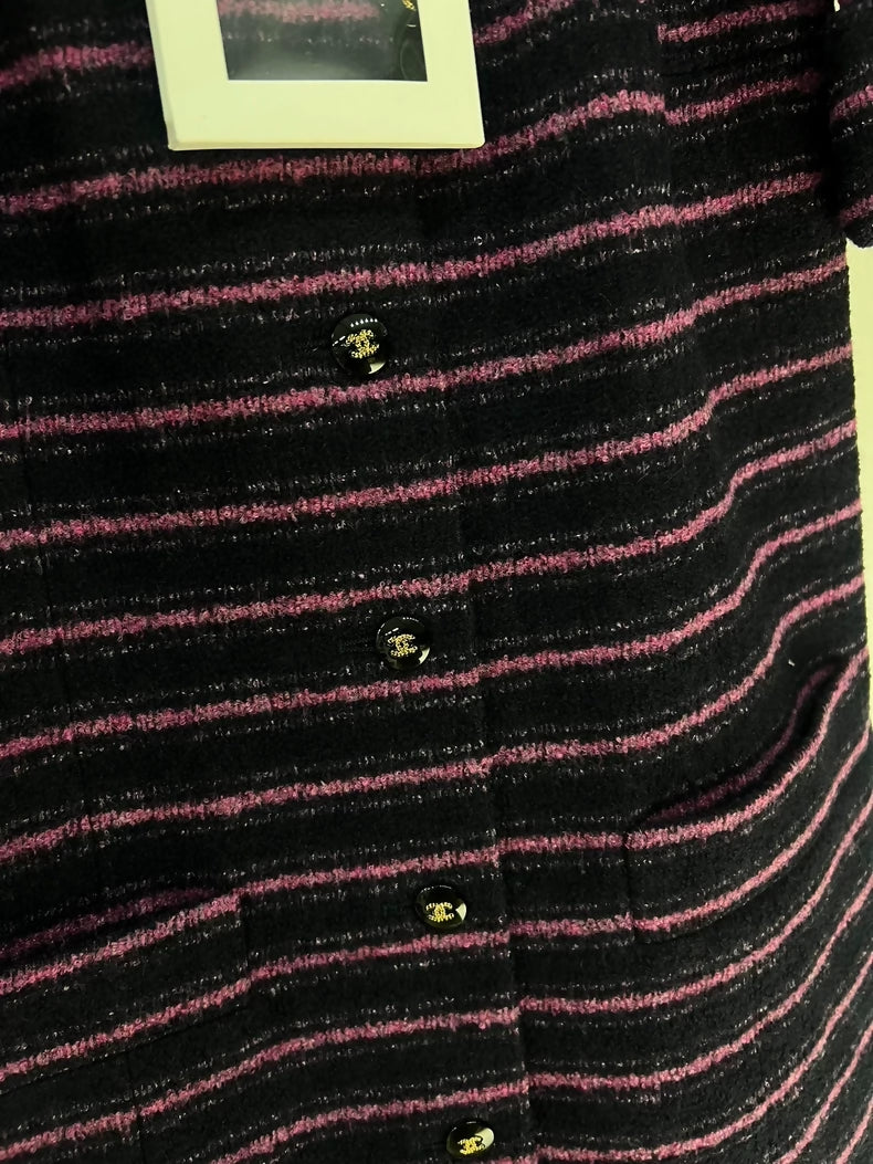 Chanel 23B purple Striped Dress
