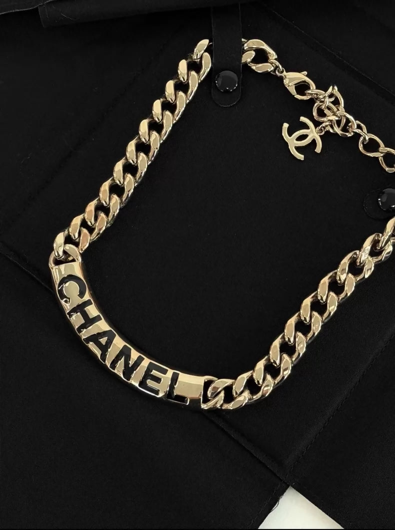 Chanel 25C Letter gold Necklace,