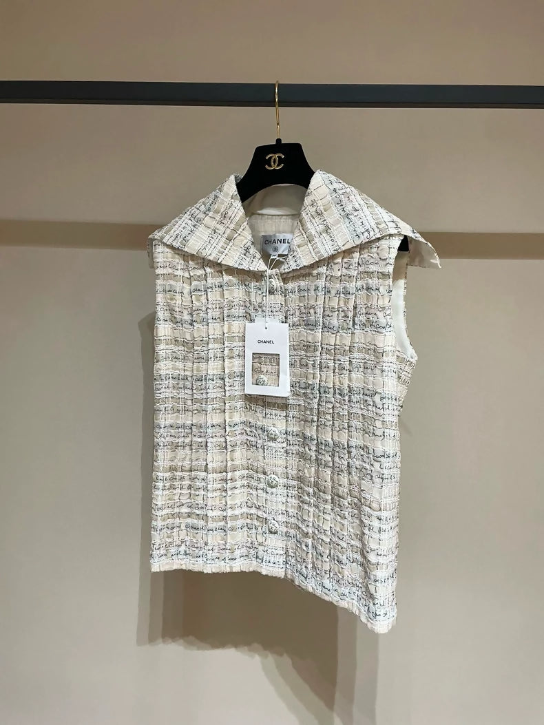 Chanel 22P Light Pink tweed Vest