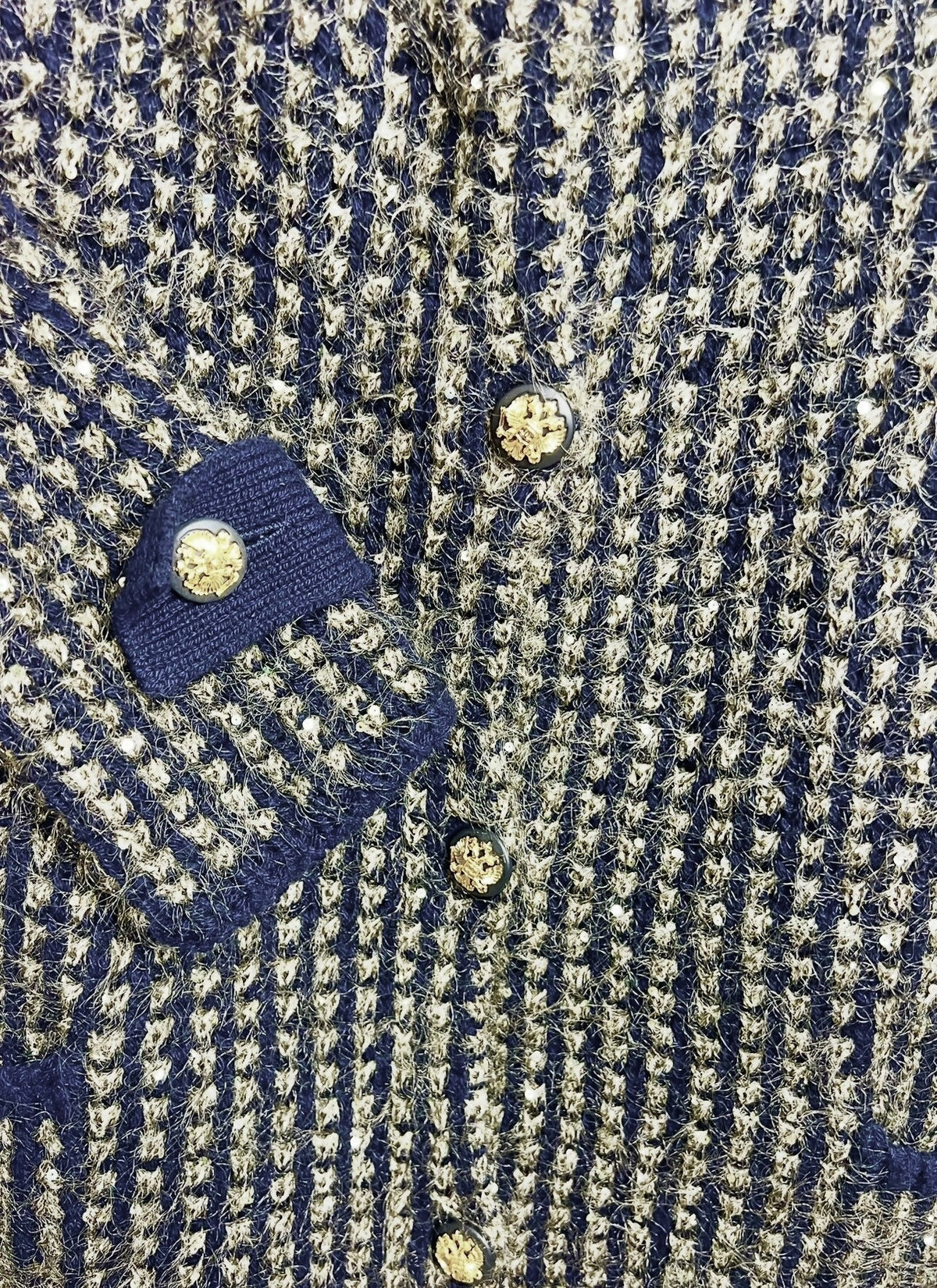 CHANEL 09A MOSCOW TWEED NAVY GOLD JACKET IMPERIAL Eagle CC Buttons
